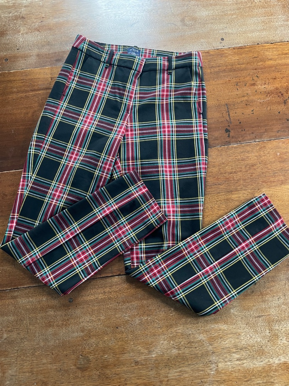 J. Crew Skinny Plaid Pants in Black, Red and Yellow Tartan - Picture 4 of 10